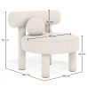 Buy Armchair - Upholstered in Bouclé - Fera White 60697 - in the EU
